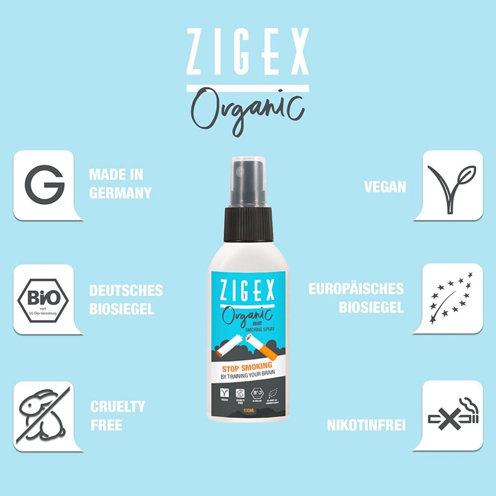 Spray Zigex Organic para dejar de fumar