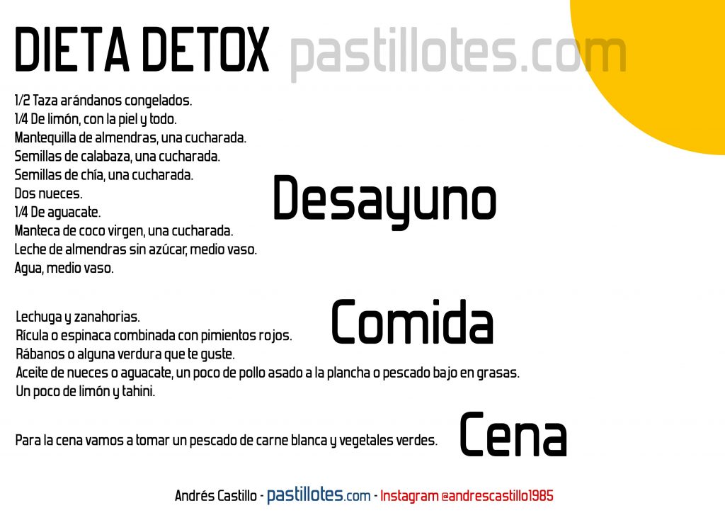 dieta detox menu